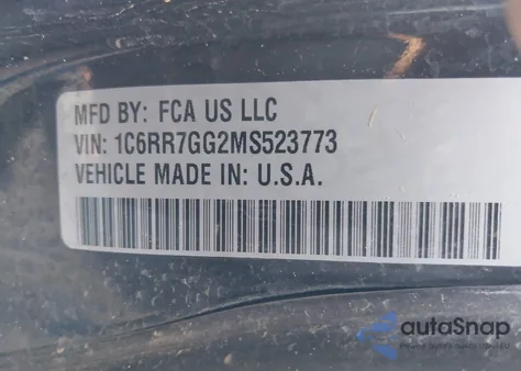 2021 Ram 1500 Classic Warlock 4X4 6'4 Box from USA, damaged, VIN 1C6RR7GG2MS523773
